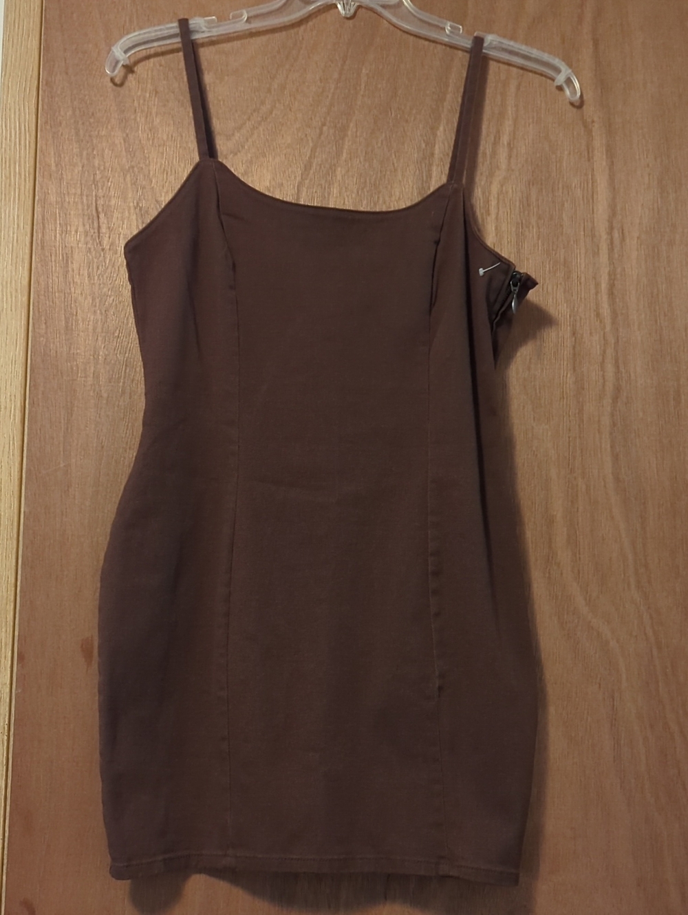 H&M Brown Mini Slip Dress with Spaghetti Straps